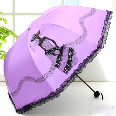 M MRIDEA Retro Sunny and Rainy Umbrella Lace Vintage Umbrella Rain Women Travel Business Wife Girlfriend Gift - Цвет: M