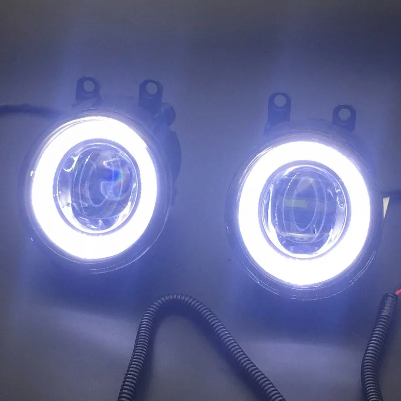

For Toyota Yaris Sedan Vios 2017 2018 2 in 1 LED Cut-Line Lens Fog Lights Lamp 3 Colors Angel Eyes DRL Daytime Running Lights