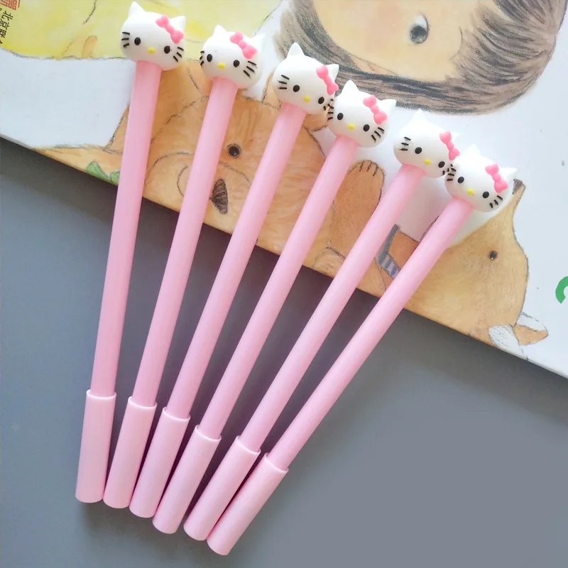 Милый рисунок Hello Kitty гелевая ручка с фигуркой котенка черный нейтральная Kawaii