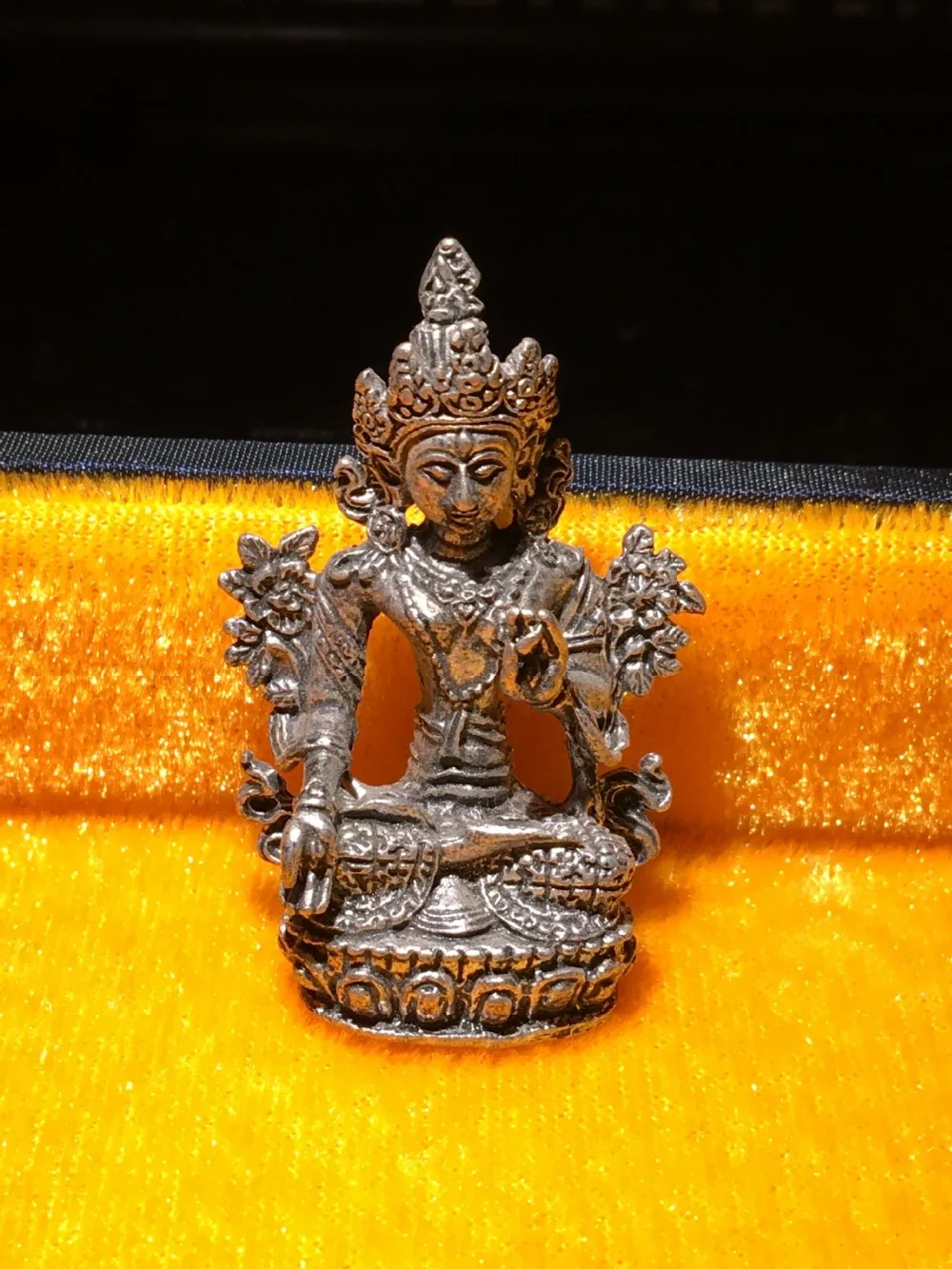 The latest style collection exquisite sculpture small inch Buddha alloy gilded silver bronze statue free shipping | Дом и сад
