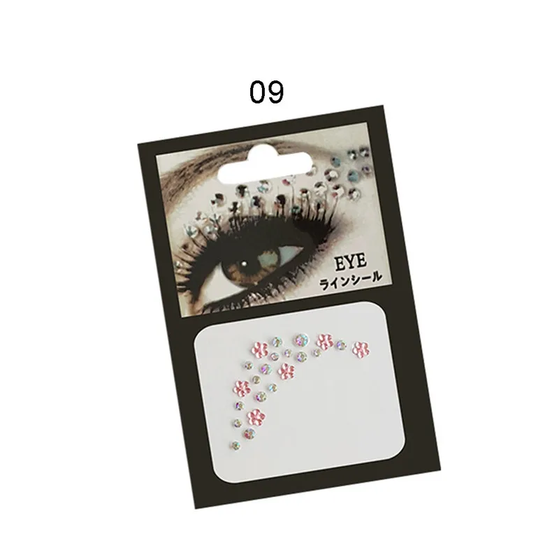 DIY Adhesive Face jewels Gems Temporary Tattoo Eyes Jewels Festival Party Body Gems Rhinestone Flash Tattoos Stickers Body