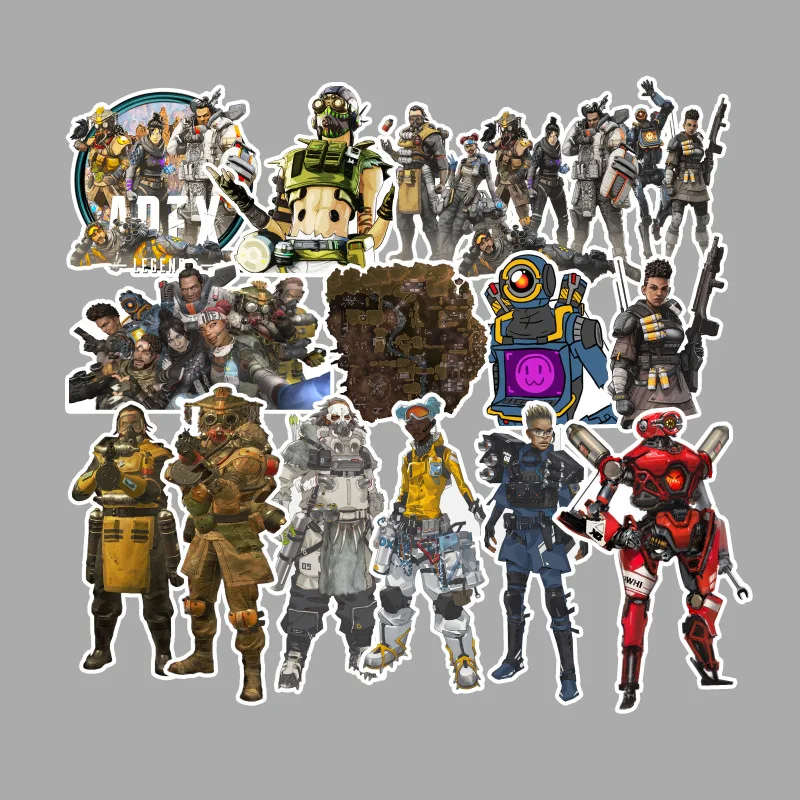 56 шт. случайный мультфильм APEX наклейки из игры для детей игрушки Чемодан мото