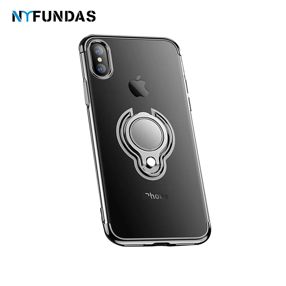 NYFundas 360 Degree Rotation case for iphone 8 7 6 6s plus X ring Holder stand Plating magnetic cover XS MAX XR |