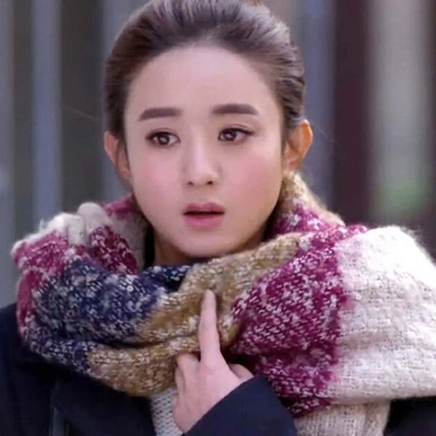 Для женщин теплые зимние шарфы моды длинными пашмины Классический Полосатый