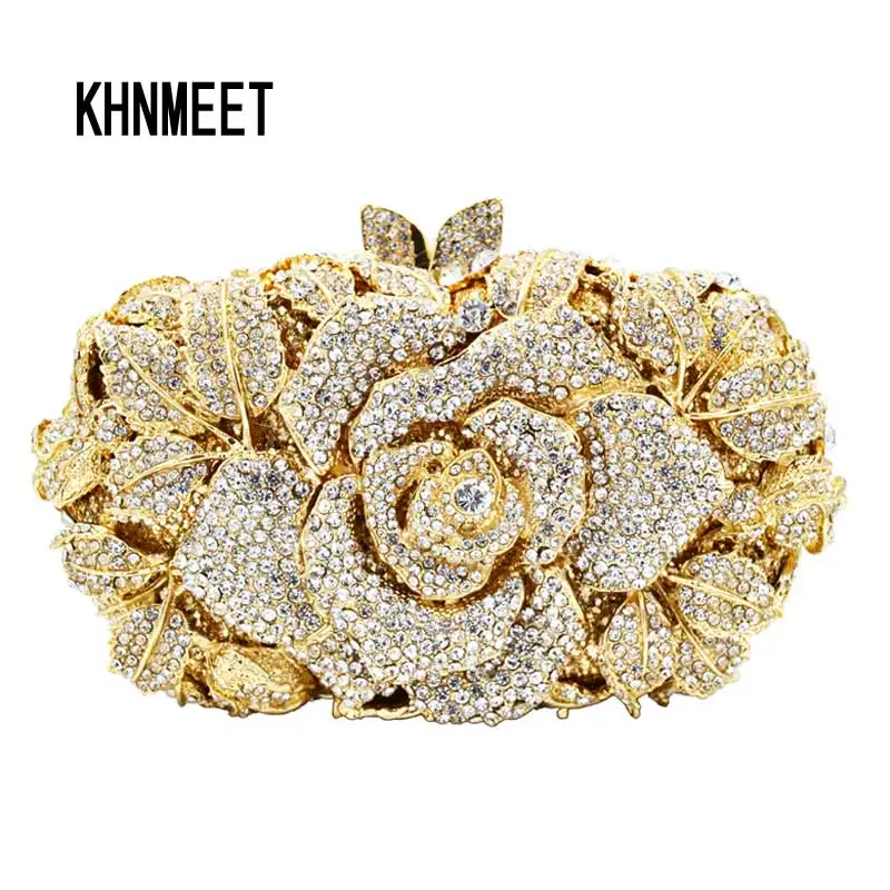 С золотыми цветами и стразами обувь с украшением в виде кристаллов вечерняя