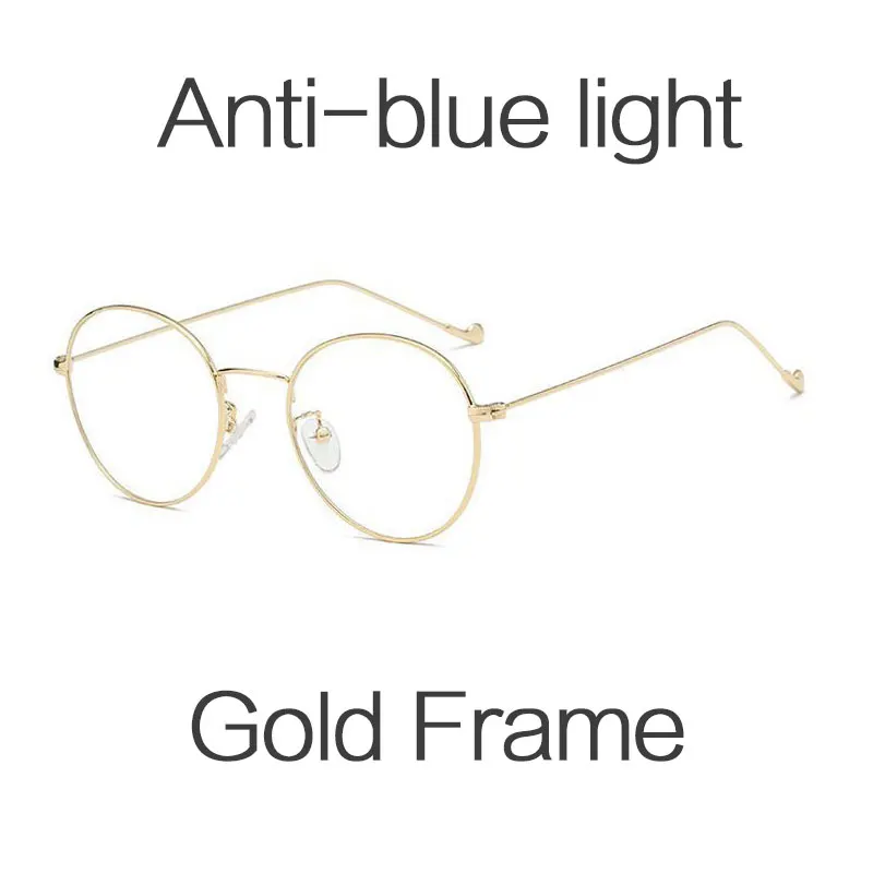 Anti-blue light HUHAITANG Round Nearsight Glasses Women Luxury Brand Anti Blue Light Computer Eye Glasses Frames For Men Clear Myopia Eyeglasses - Цвет оправы: Anti-blue light