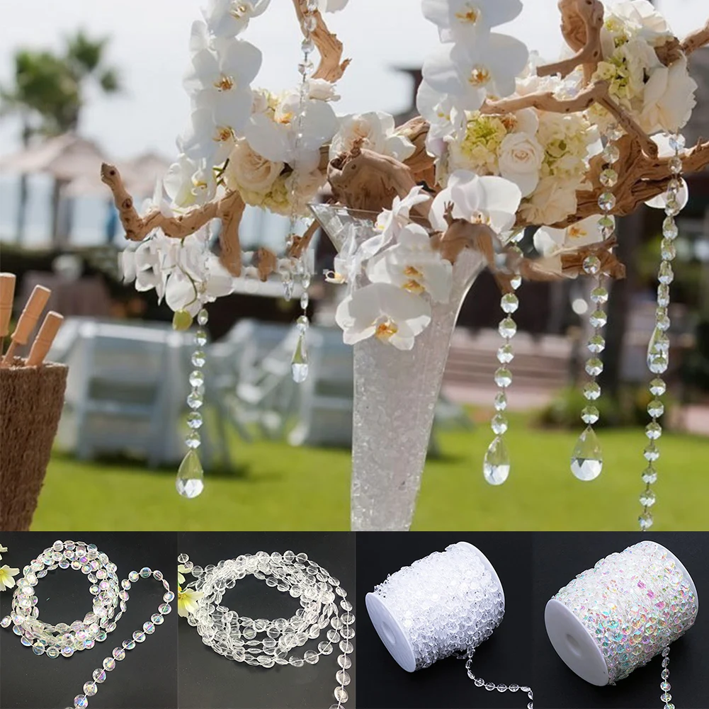 30 м 10 переливающиеся Восьмиугольные акриловые бусины нитка линия Цепочка