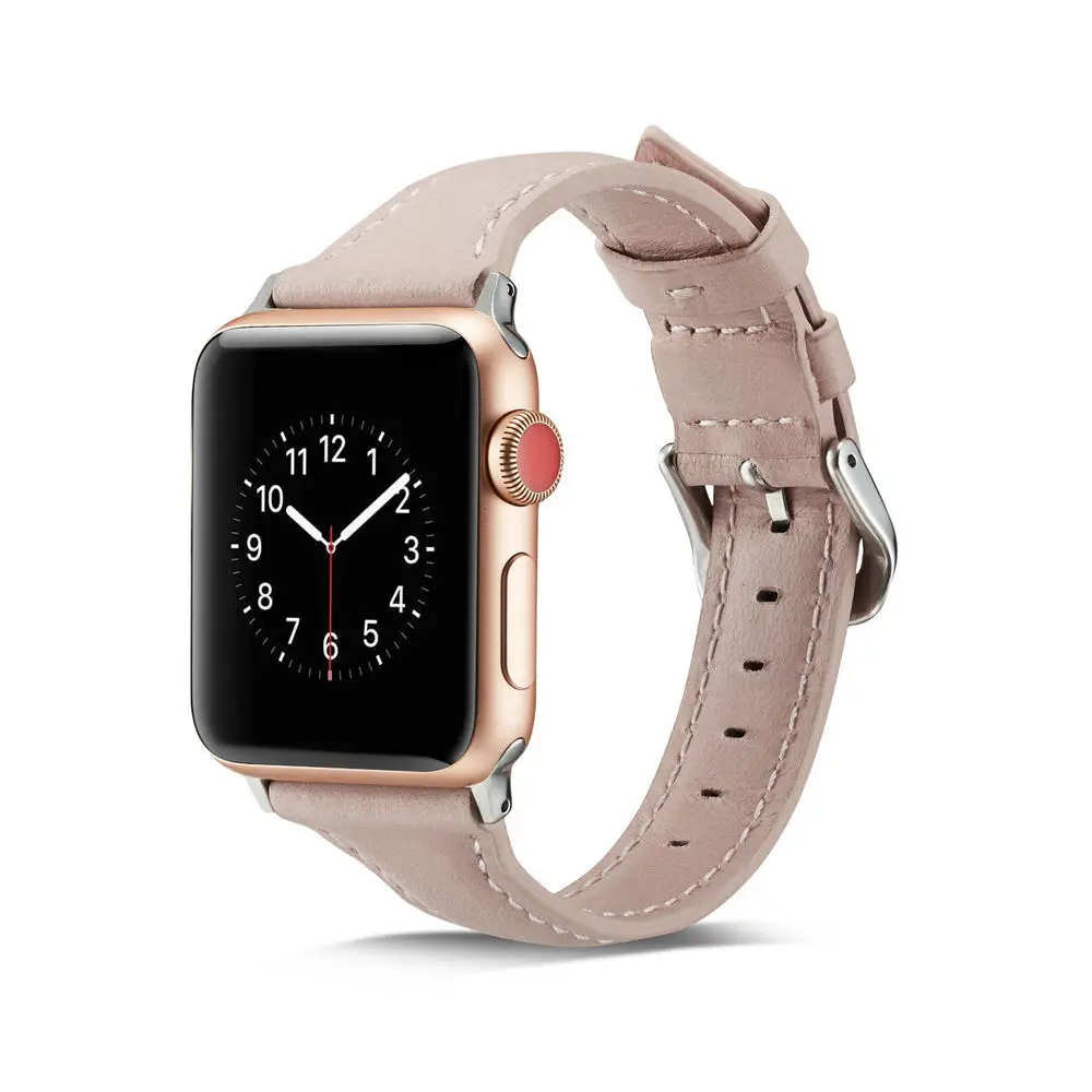 Новая мягкая натуральная кожа наручных часов iWatch, ремешок сменный ремешок браслет с металлической застежкой для Apple Watch Series 5/4/3/2/1 38 мм 40 мм 42 44 мм