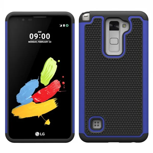 Синий Чехол для LG Stylus 2 Чехол Броня ударопрочный футбольное зерно пластиковый силиконовый чехол для LG Stylus 2 LS775 F720 Stylo 2 K520 чехол - Цвет: Синий