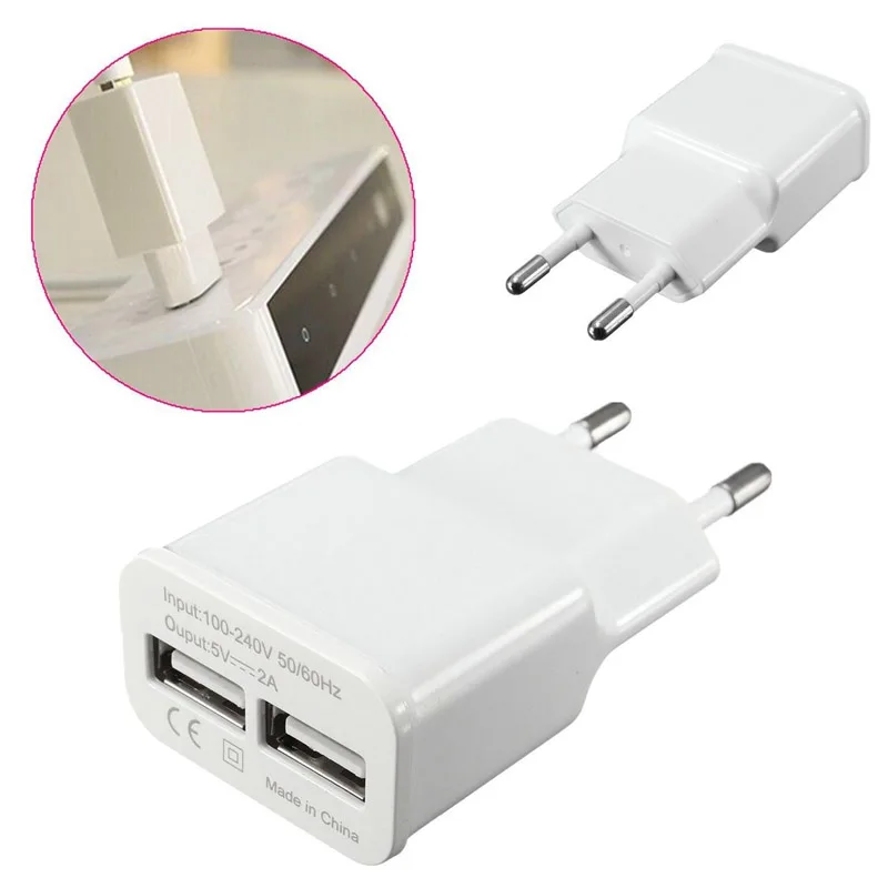 Настенное зарядное устройство с двумя USB портами 5 В 2 А|Электрические вилки| |