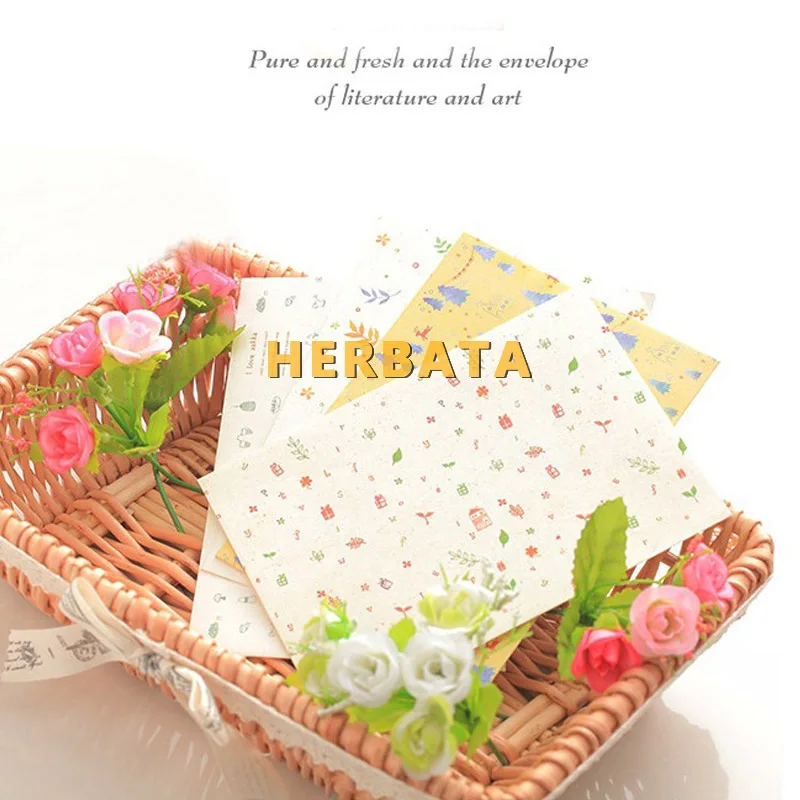 HERBATA, 10 шт./партия, Корея, милый мультяшный мини цветной бумажный конверт, Kawaii, маленький подарок для ребенка, Крафт, конверты для свадьбы, с буквами