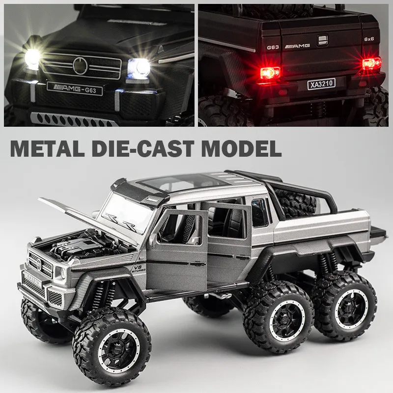 19 см 1/32 металлическое ведро бронированный автомобиль сплав классический AMG G63 6X6 пикап Внедорожник сильнейший автомобиль игрушки оттягивающаяся назад Модель литья под давлением