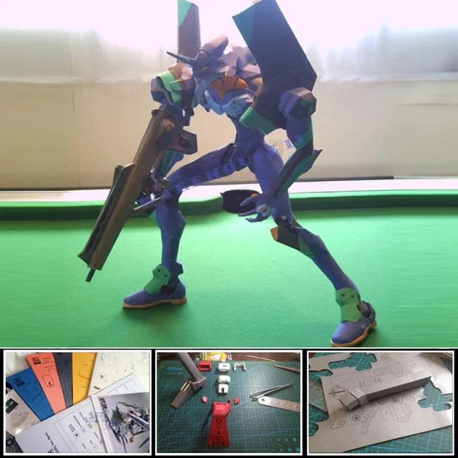 Бесплатная доставка Бумажная модель EVA paper craft 65 см высокая аниме Evangelion 01 TESTTYPE