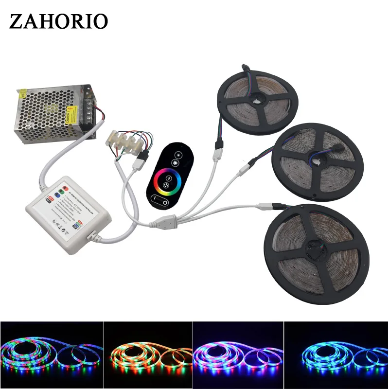 10 м 15 20 RGB светодиодные ленты 2835 не водонепроницаемые + RF сенсорный пульт