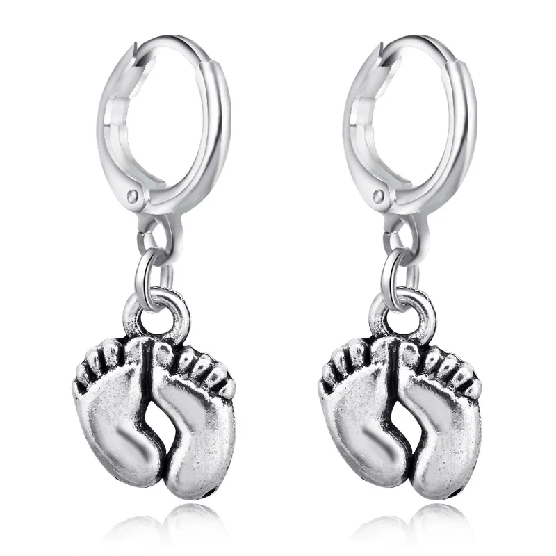 1 пара милые носки с маленькую ногу серьги в виде колец для Для женщин Личность