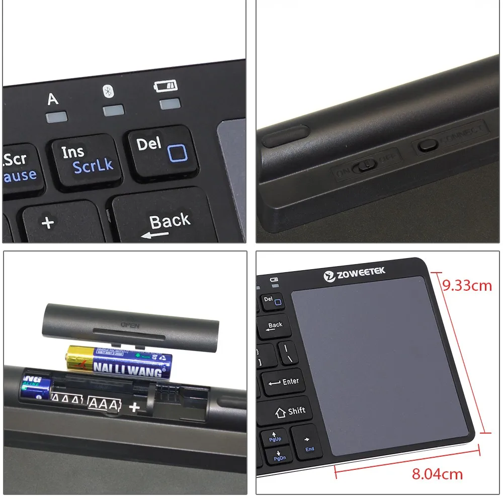 Ультратонкая Беспроводная мини-клавиатура с Bluetooth русская/иврит мышь тачпад для