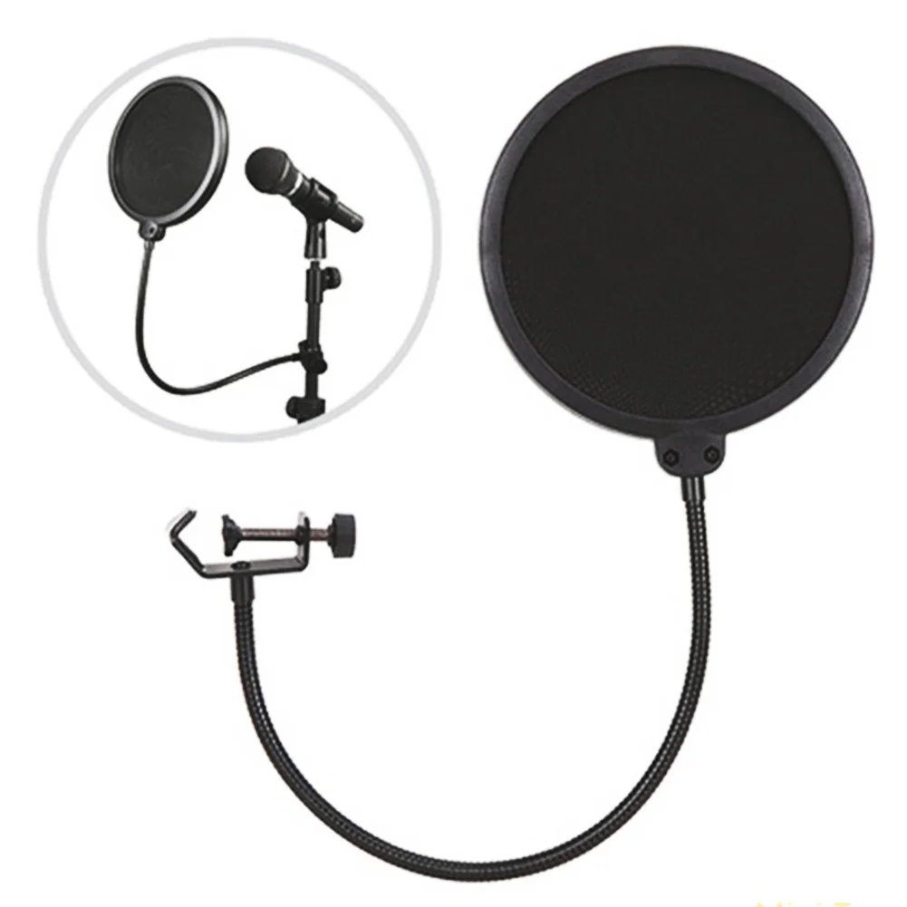 Microphone Filter Singing Windscreen Shield Pod Cast Dual Double Layer Mask Anti Mic Metal Studio | Электроника