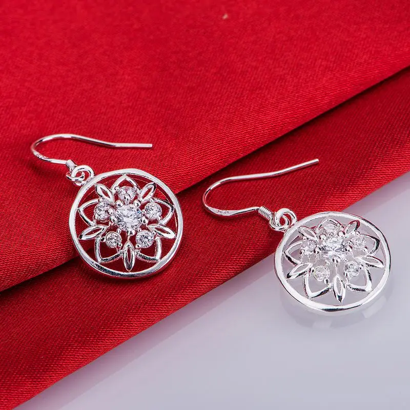 Посеребренные серьги посеребренные модные ювелирные изделия круглые блестящие