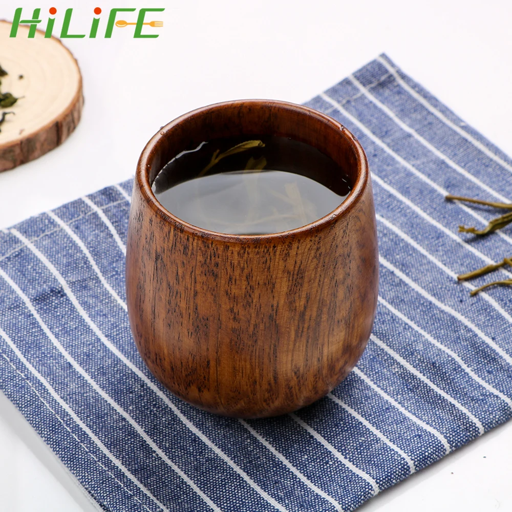 HILIFE натуральное дерево Юба чашка для чая питья деревянная примитивная ручная