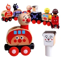 anpanman trains set magnetic van for carrying people train children wooden toys magnetic vehicle blocks kids educational toys