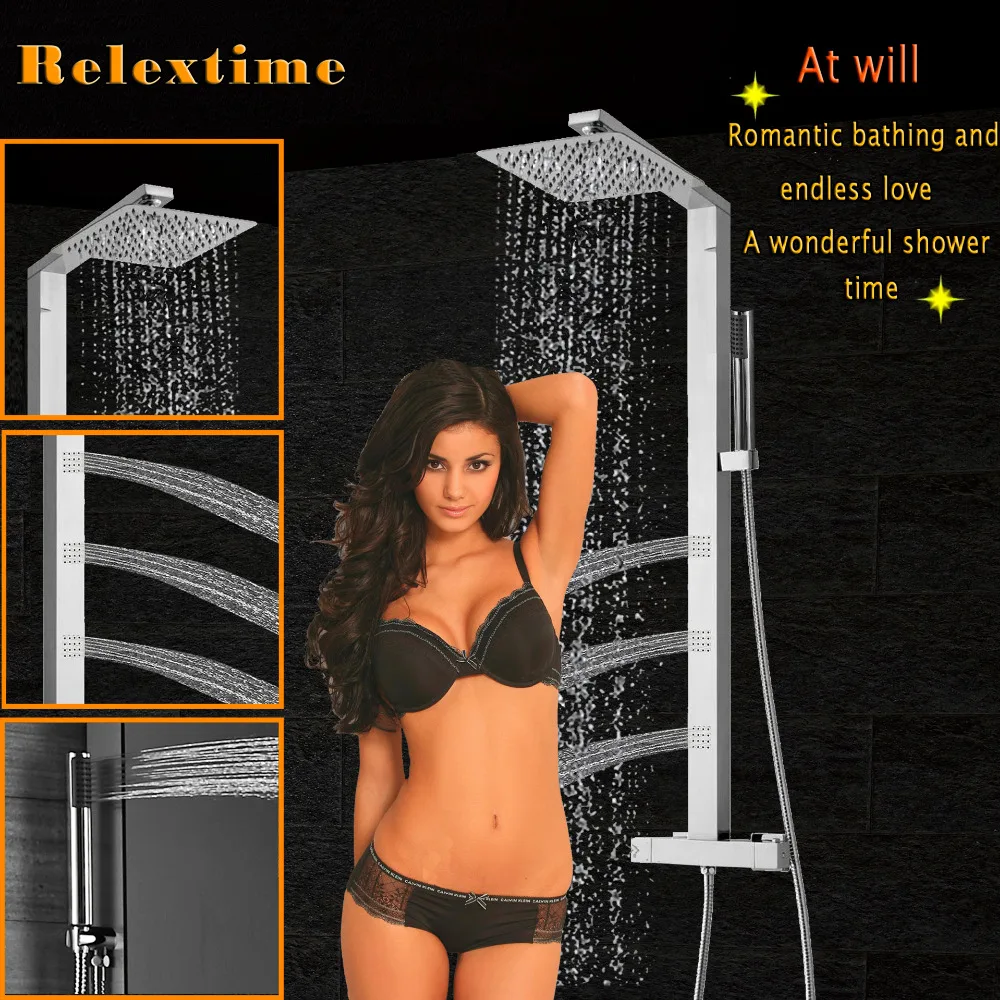 Термостатическая душевая панель для ванной комнаты смеситель-Колонка из
