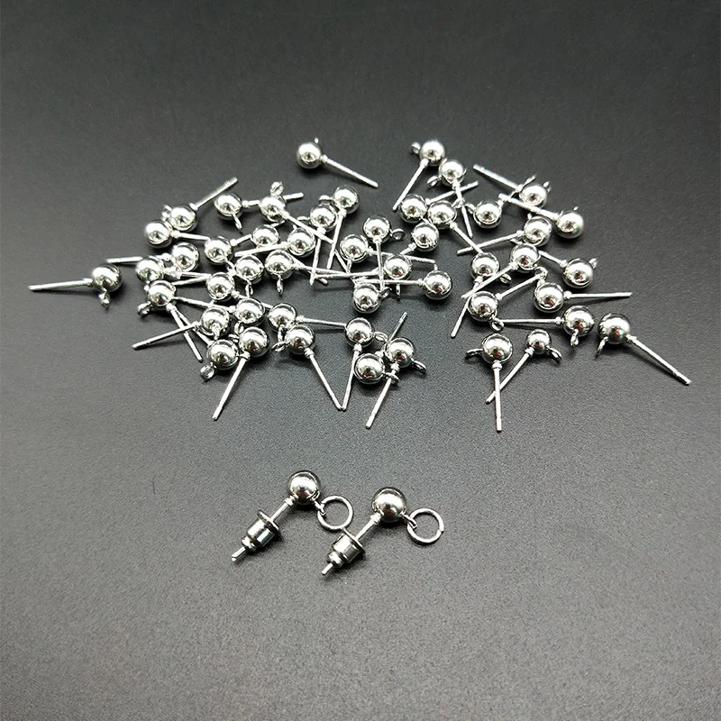 Металлические шпильки для ушей сделай сам 30 шт. иглы шариков и 100 застежек сережек