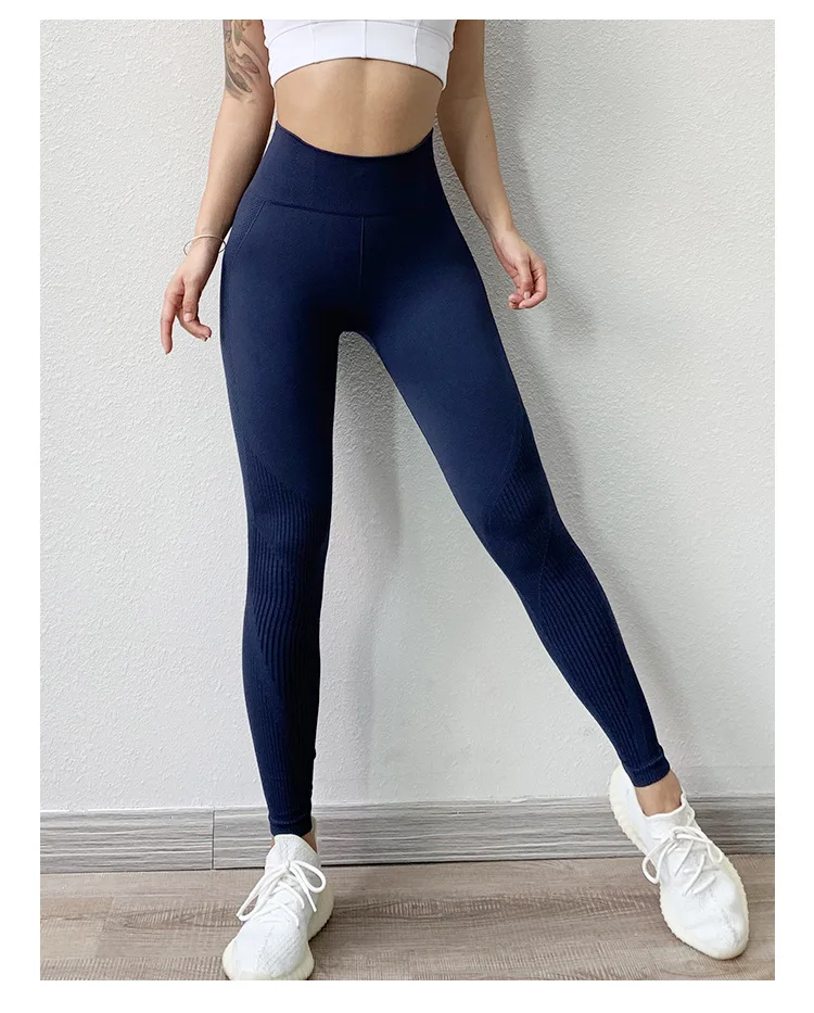 CHRLEISURE, одноцветные бесшовные леггинсы, спортивные женские колготки для фитнеса, женские штаны для йоги с высокой талией, леггинсы с эффектом пуш-ап, штаны для занятий йогой