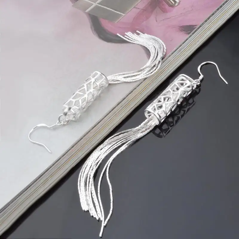 pendientes silver-plated jewelry mujer earrings brincos plata long orecchini oorbellen women a1t3 hoop | Украшения и аксессуары