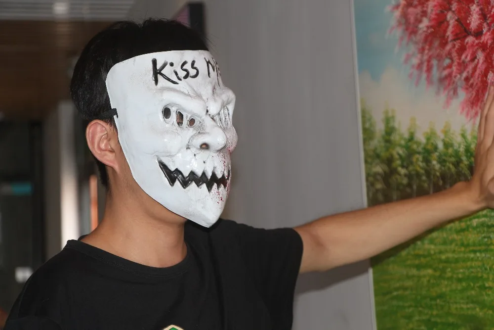 Kiss Me маска для продувки костюм страшный Хэллоуин кровавые ПВХ взрослые Вечерние Маски для мужчин и женщин маска