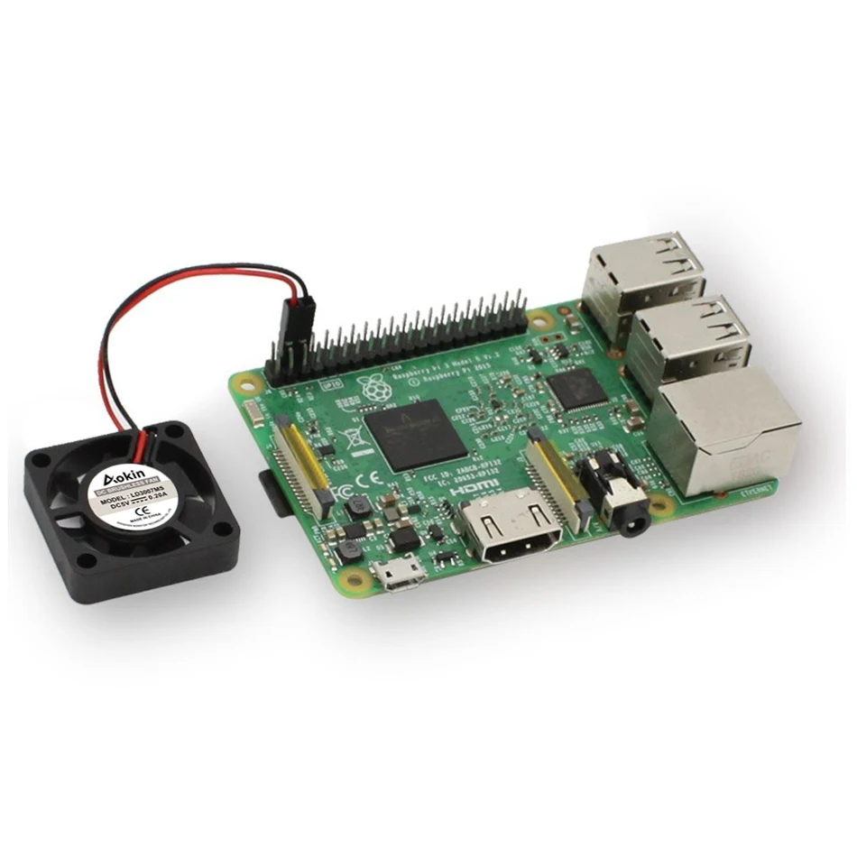 Кулер для маленького компьютера Raspberry Pi 30x30x7 мм Бесщеточный Охлаждающий