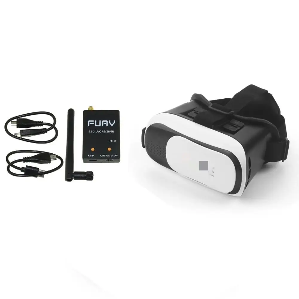Black OTG and VR FUAV мини приемник OTG 5,8G 150CH Мини FPV приемник UVC видео Downlink OTG VR Android Phone - Цвет: Black OTG and VR