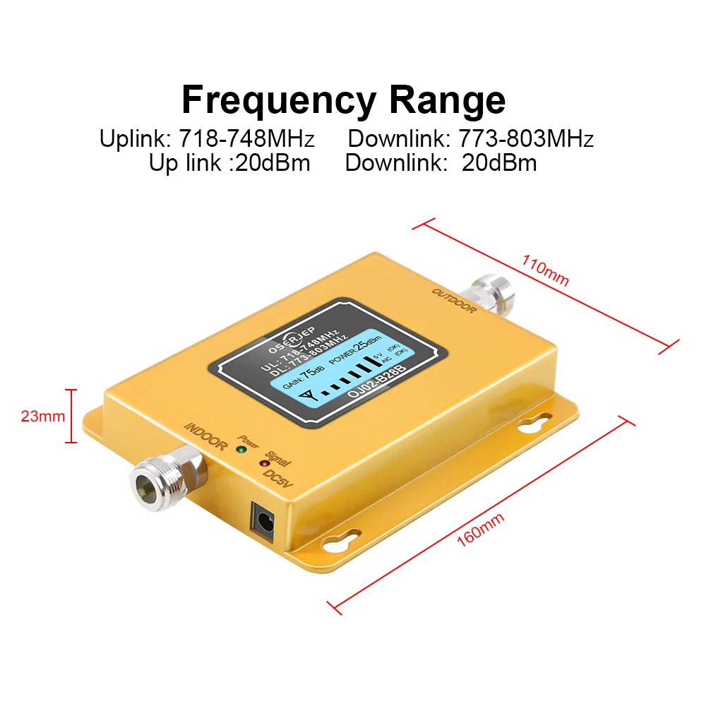 70dB LCD LTE 700MHz B28B 4G усилитель сигнала Мобильный телефон репитер для