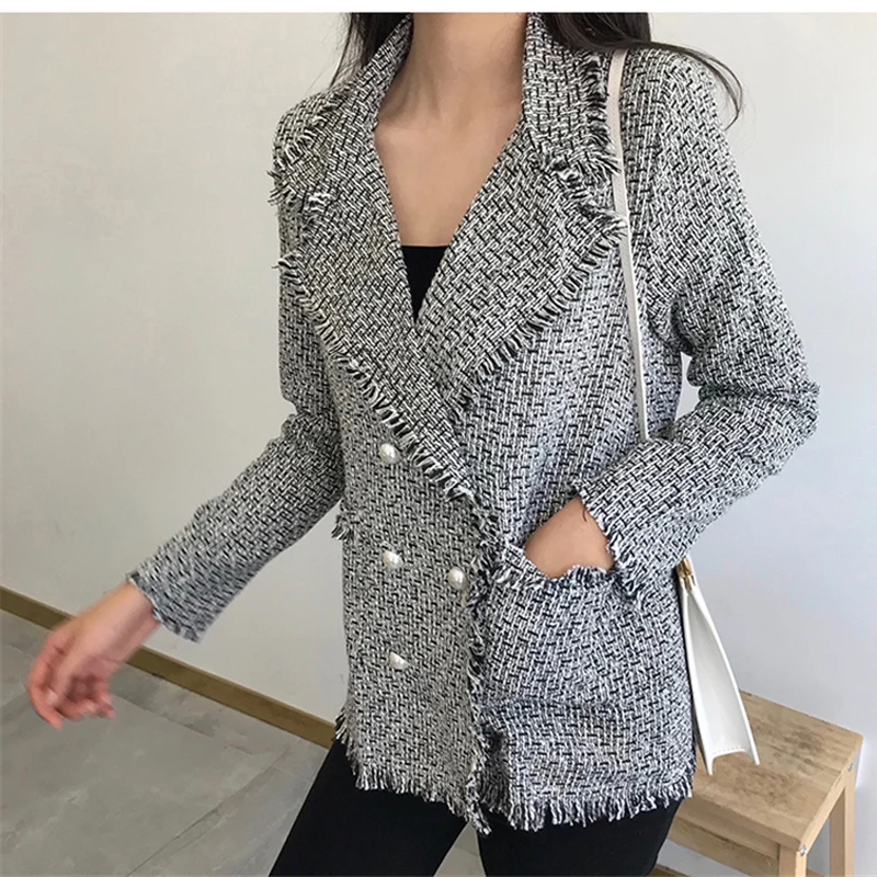 Чужой Kitty Новые осенне-зимние женские пальто с отложным воротником двубортный