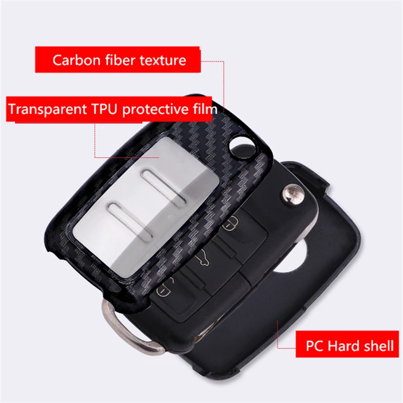 Чехол из углеродного волокна для автомобильных ключей чехол VW Volkswagen Polo Golf Passat Beetle