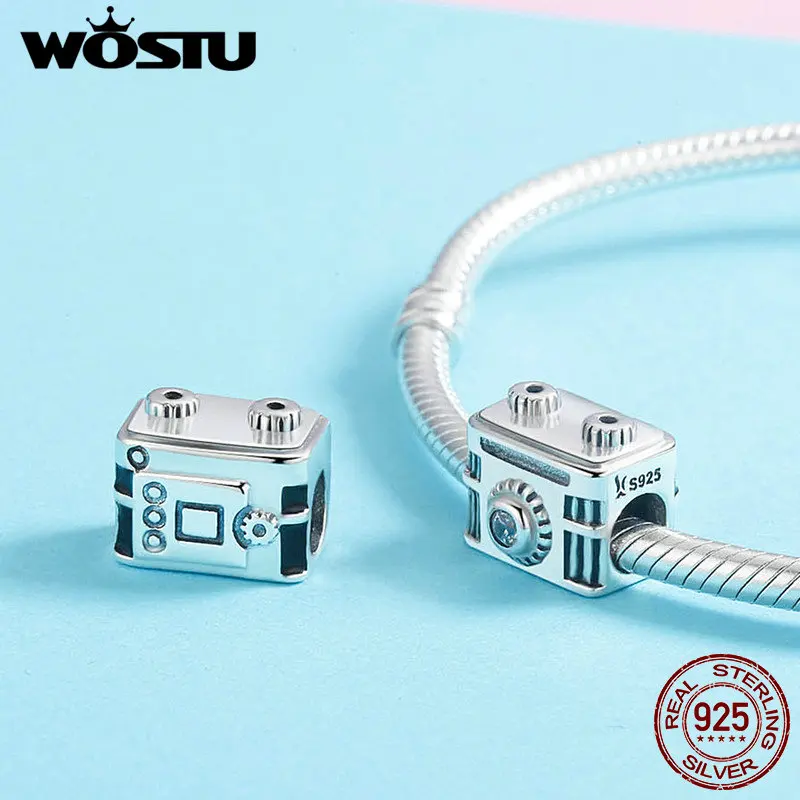 WOSTU популярный 100% 925 пробы Серебряный Винтажный чехол для камеры очаровательный