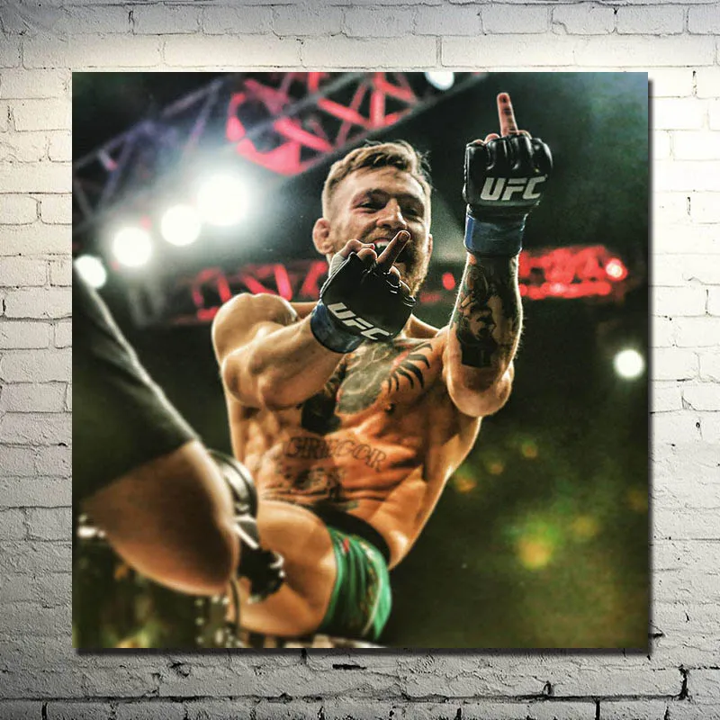 Конор Макгрегор-ирландский ММА UFC Featherweight Чемпион Искусство Шелковый плакат 13x13 дюймов картина "бокс" для декора комнаты 001