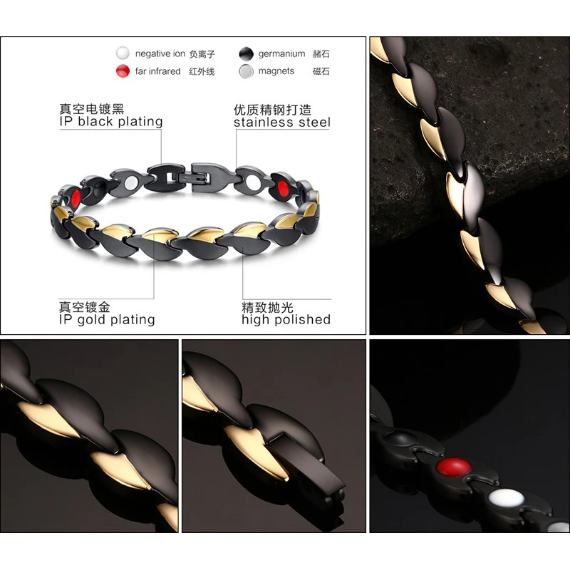 Женский браслет Vinterly золотого цвета со стальным магнитным браслетом с рисунком