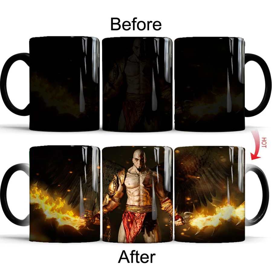 God of War кружка 350 мл керамические меняющие цвет кружки кофе чайная чашка лучший подарок для вашего мальчика друг