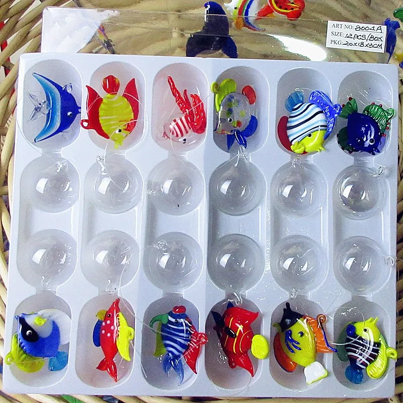 Ручная работа под заказ искусственная стеклянная рыба миниатюрные фигурки