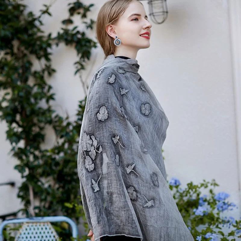 Настоящий Шелковый шарф в Для женщин Шарфы для Свежий правда Цветок Бандана