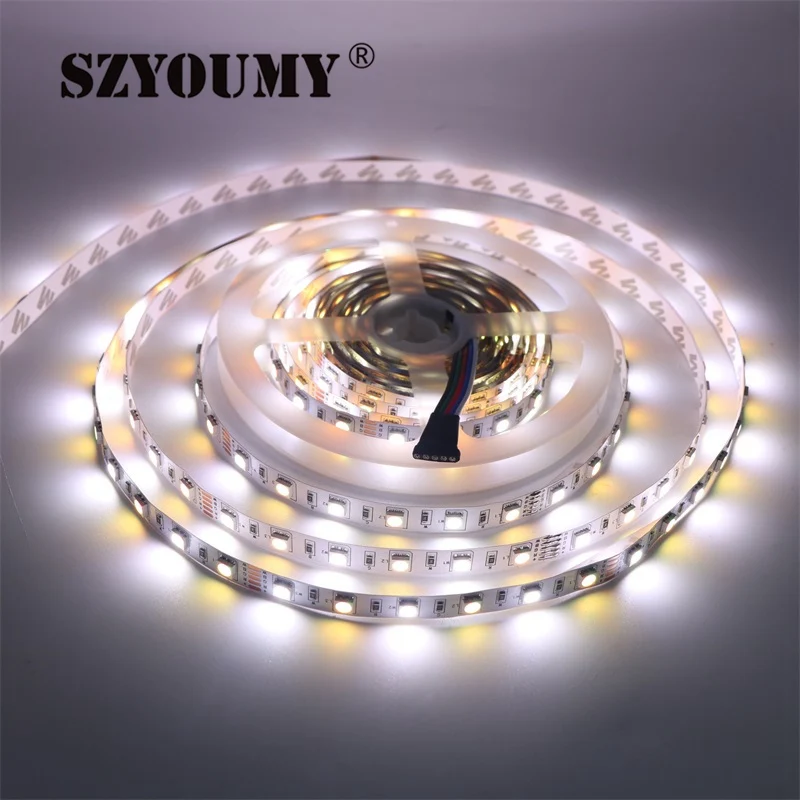 

SZYOUMY Led Strip Non Waterproof 5050 RGBW/RGBWW 5M 16.4ft Smd 60leds/m Dc 12V Flexible Strips Bar Light For Decorating Home