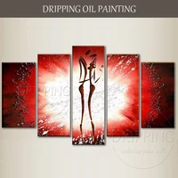 unframed hand painted high quality abstract lover oil painting 5 pieces panels canvas art painting abstract lover oil painting
