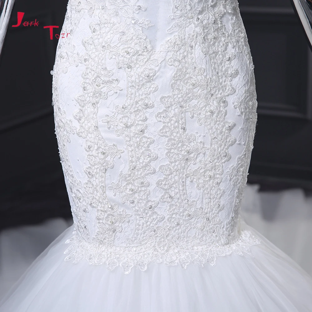 Jark Tozr Robe De Mariee милые на бретелях белые свадебные платья фатиновое годе свадебное