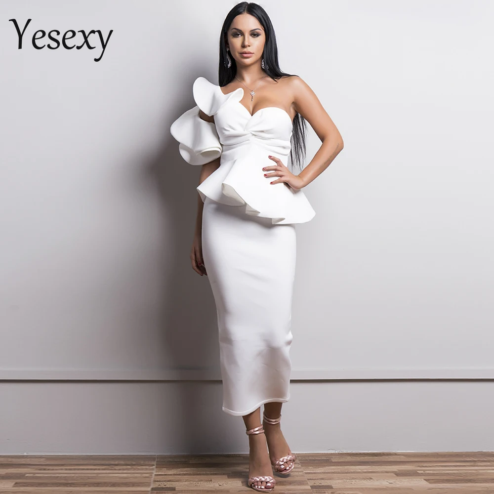 Yesexy 2021 сексуальные летние платья на одно плечо с открытой спиной для свадебной