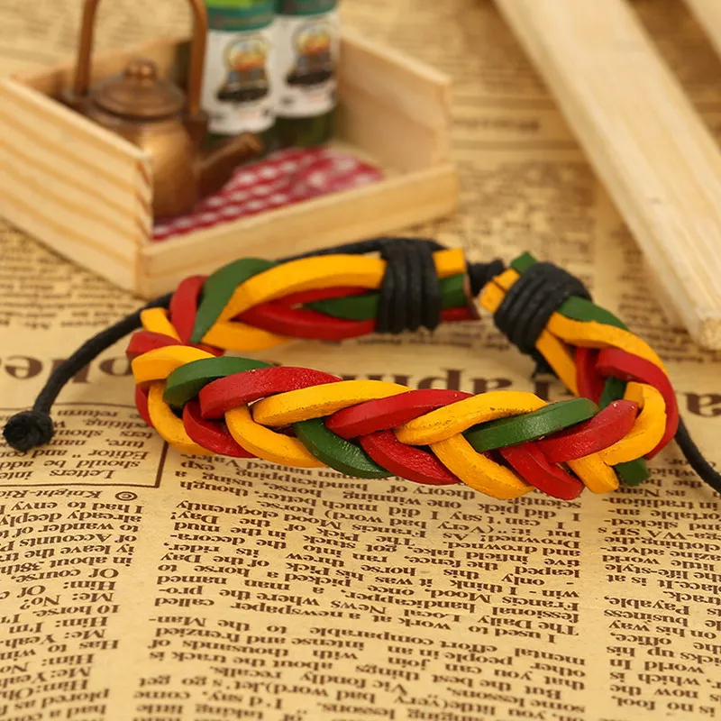 Женский трехцветный браслет на шнурках в этническом стиле цвета: