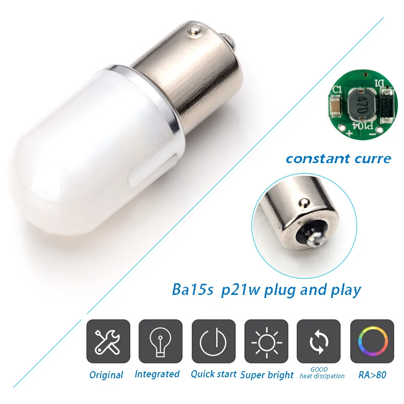 2 шт. супер яркий интегрированный 360 градусов SMD 3030 led P21W 1156 автомобильный светильник источник парковки задним ходом Поворотная лампа 12v