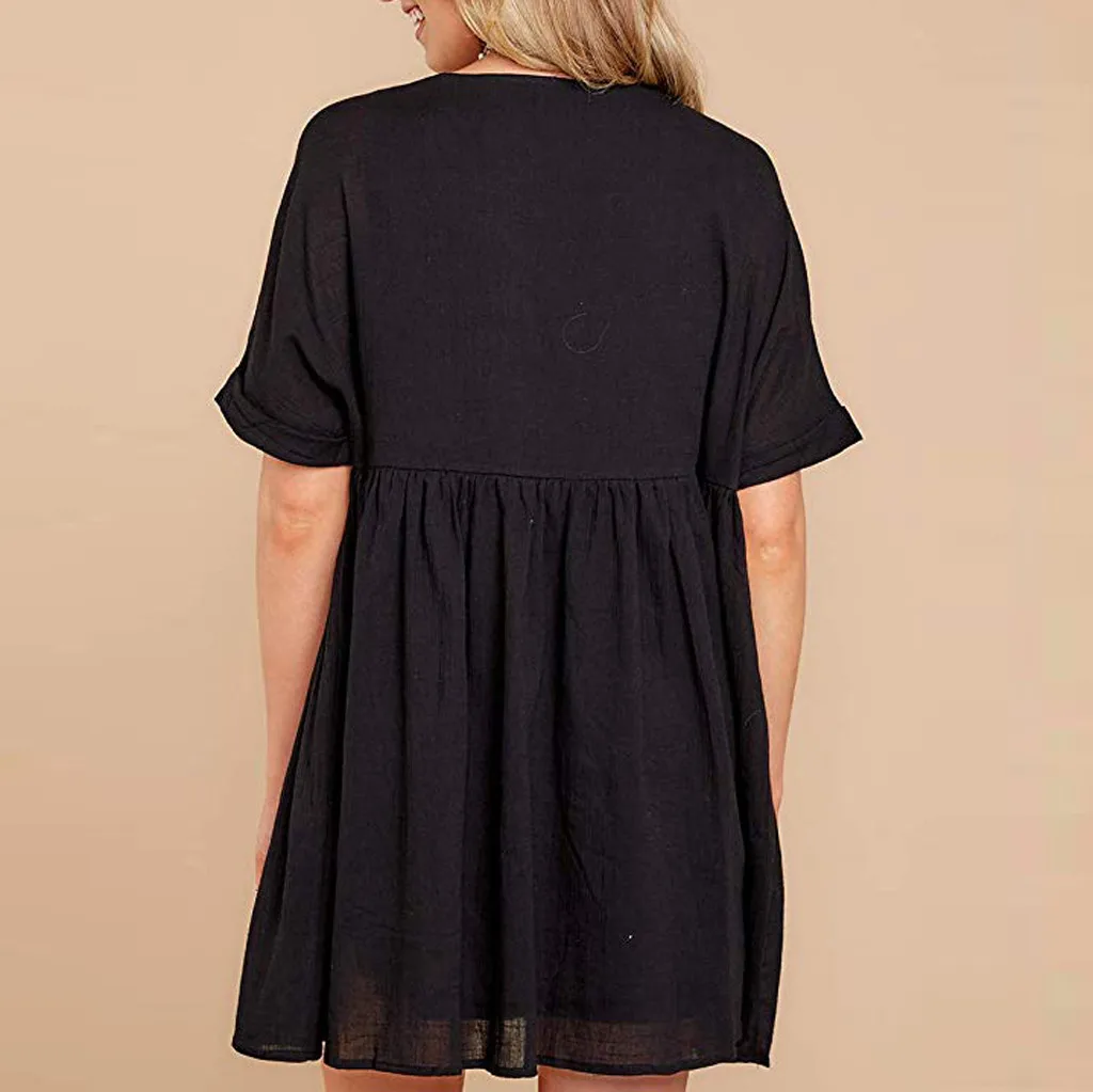 Летние Платья повседневные женские Мими платье vestidos de verano короткий рукав v