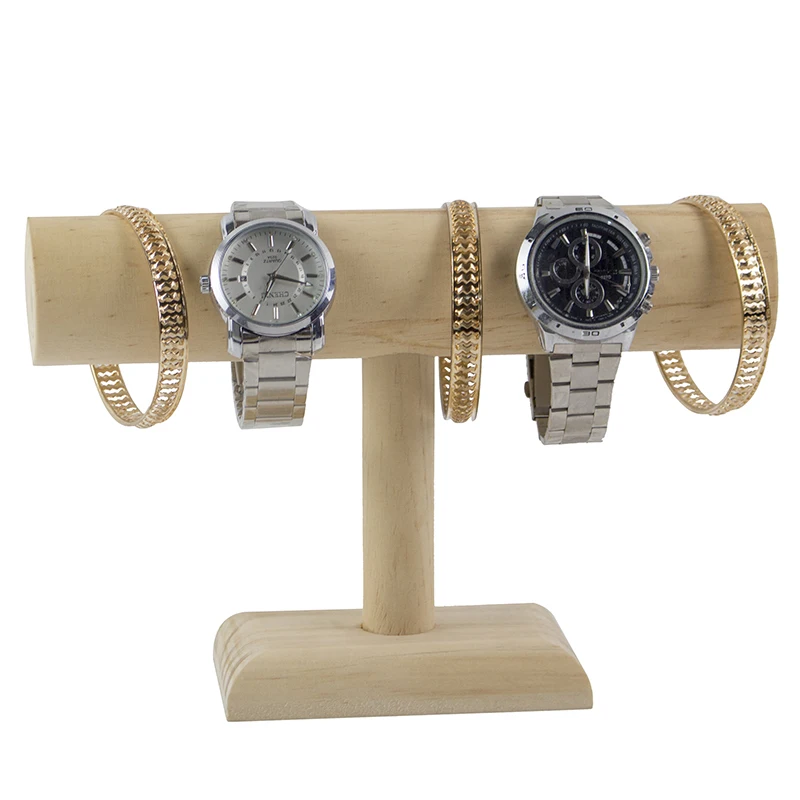 

2019 Mordoa Wood T Bar Jewelry Rack Organizer Hard Stand Holder for Bracelet Chain Necklace Watch Fashion Jewelry Display