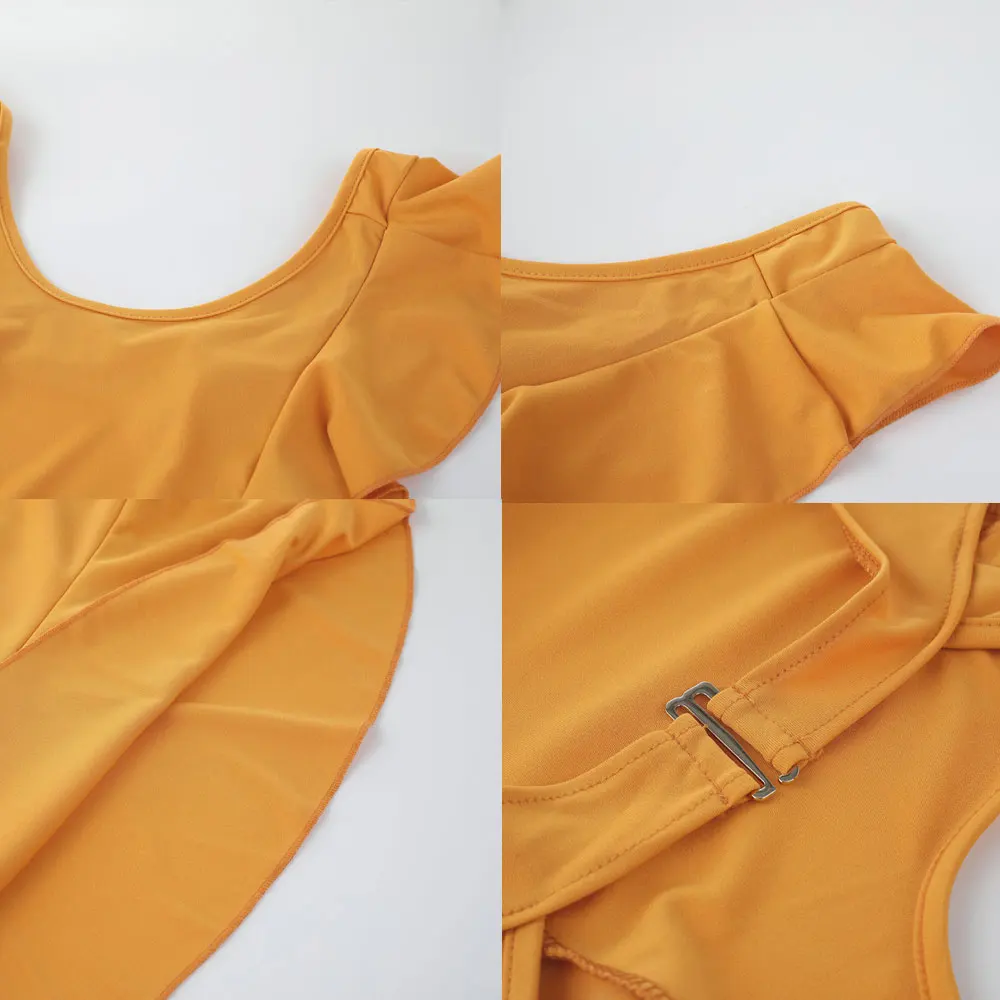 2019 сексуальные оборки топик без спинки платье с круглым вырезом женское Flouncing