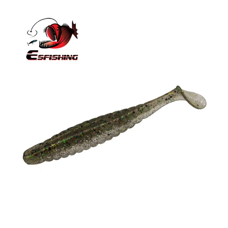 ESFISHING новинка Мягкая приманка рыболовная Т хвост воблеры Shad 90 мм 5g 6 шт. ловля
